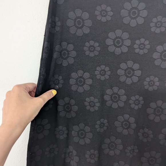 Vintage Y2K Floral Print Jacquard Pull On Maxi Dress Daisy Black Size Small S - Picture 5 of 8